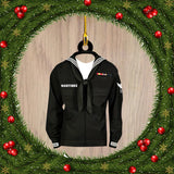 Ornament - Sailor Shirt Navy Custom Name Shaped Ornament, Custom Shaped Flat Ornament Christmas, Christmas Decor