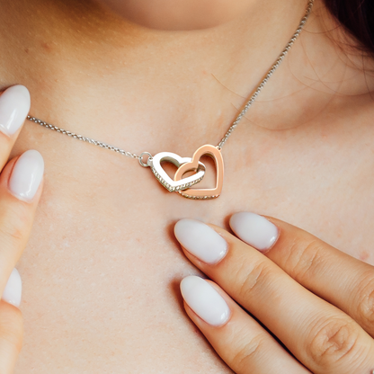 Mother and Daughter Necklace - Mother and Daughter Are Never Truly Apart, Gift for Mother and Daughter Interlocking Hearts Necklace - XL051Y