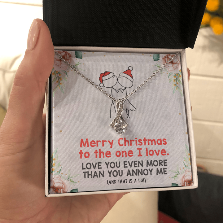 To My Wife, Soulmate, Girlfriend Necklace - Merry Christmas To The One I Love - Alluring Necklace