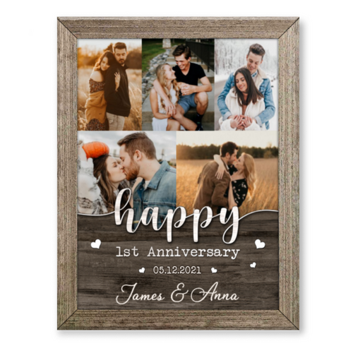 One Year Wedding Anniversary Gift, 1st Year Anniversary Gift, Custom Photo Collage Gift