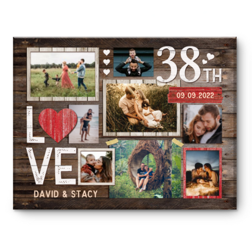 38th Wedding Anniversary Gift, 38th Anniversary Photo Collage, 38th Anniversary Gift