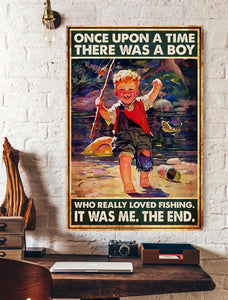 A Boy Who Loved Fishing Canvas And Poster, Wall Decor Visual Art