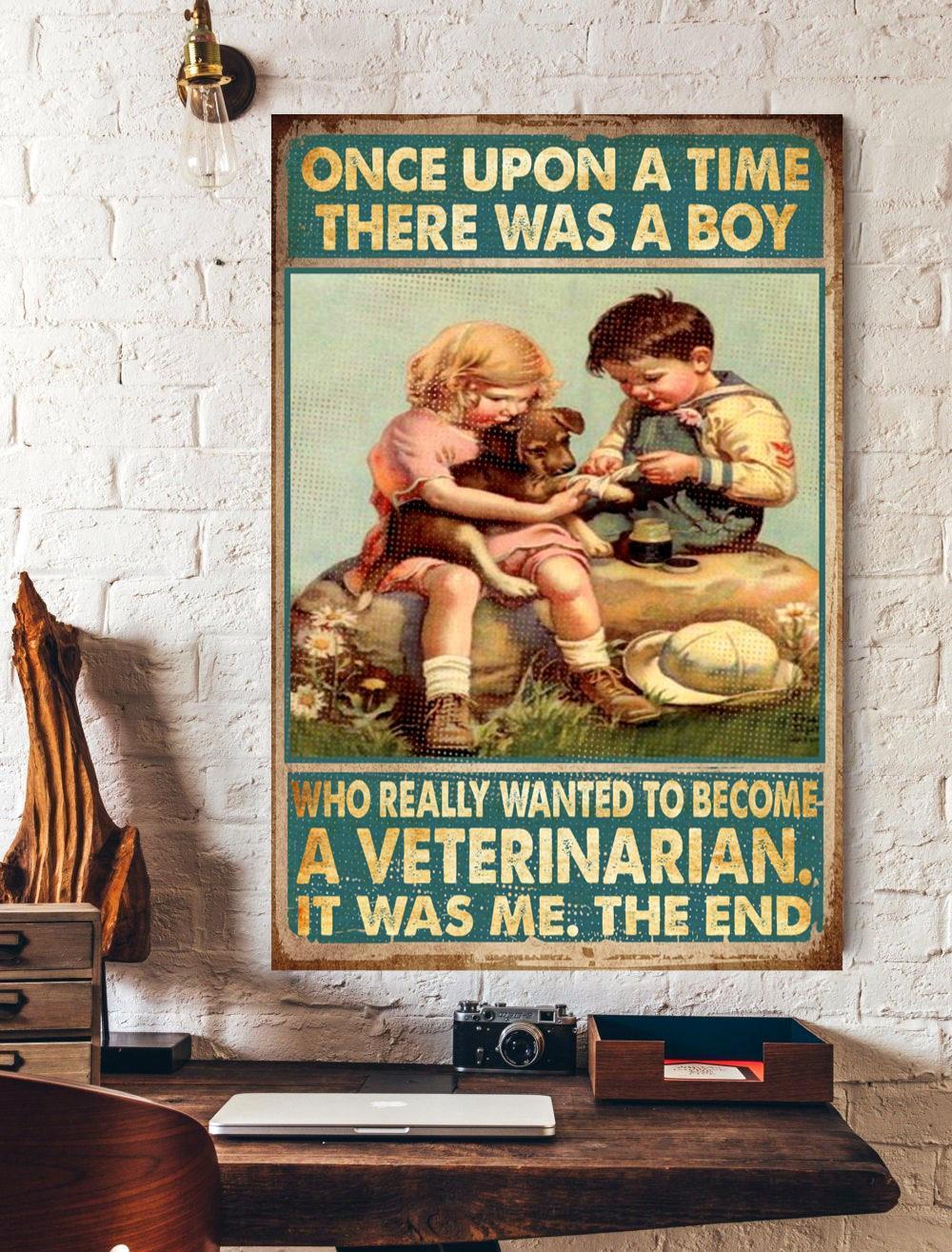 A Boy Who Really Wanted To Become A Veterinarian Canvas And Poster, Wall Decor Visual Art