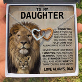 Interlocking Hearts Necklace- To My Daughter - This Old Lion - Dad Necklace