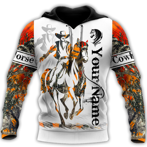 Bull Riding Gifts Personalized Name Rodeo All Over Printed Cowboy Tattoo US Unisex Size Hoodie