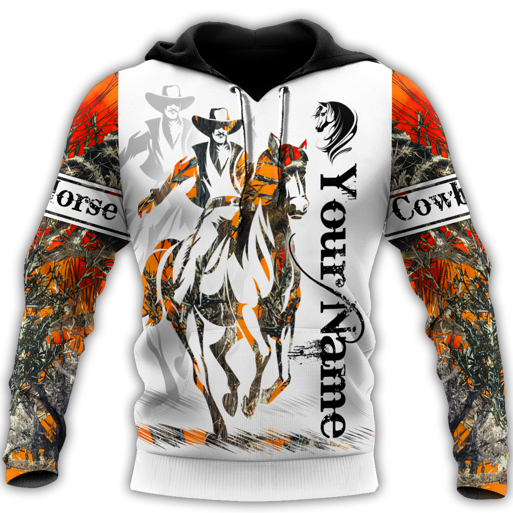 Bull Riding Gifts Personalized Name Rodeo All Over Printed Cowboy Tattoo US Unisex Size Hoodie