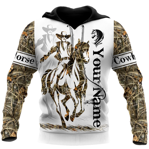 Bull Riding Gifts Personalized Name Rodeo All Over Printed Cowboy Tattoo US Unisex Size Hoodie