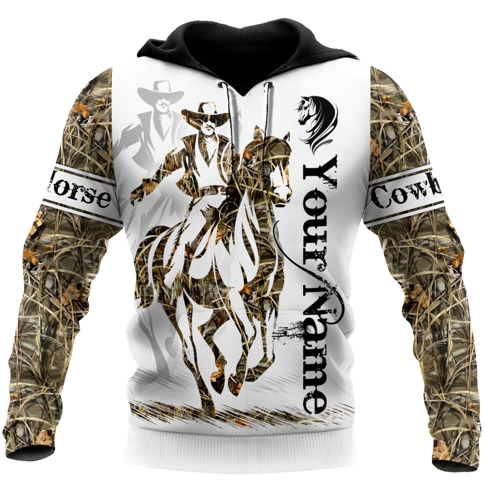 Bull Riding Gifts Personalized Name Rodeo All Over Printed Cowboy Tattoo US Unisex Size Hoodie