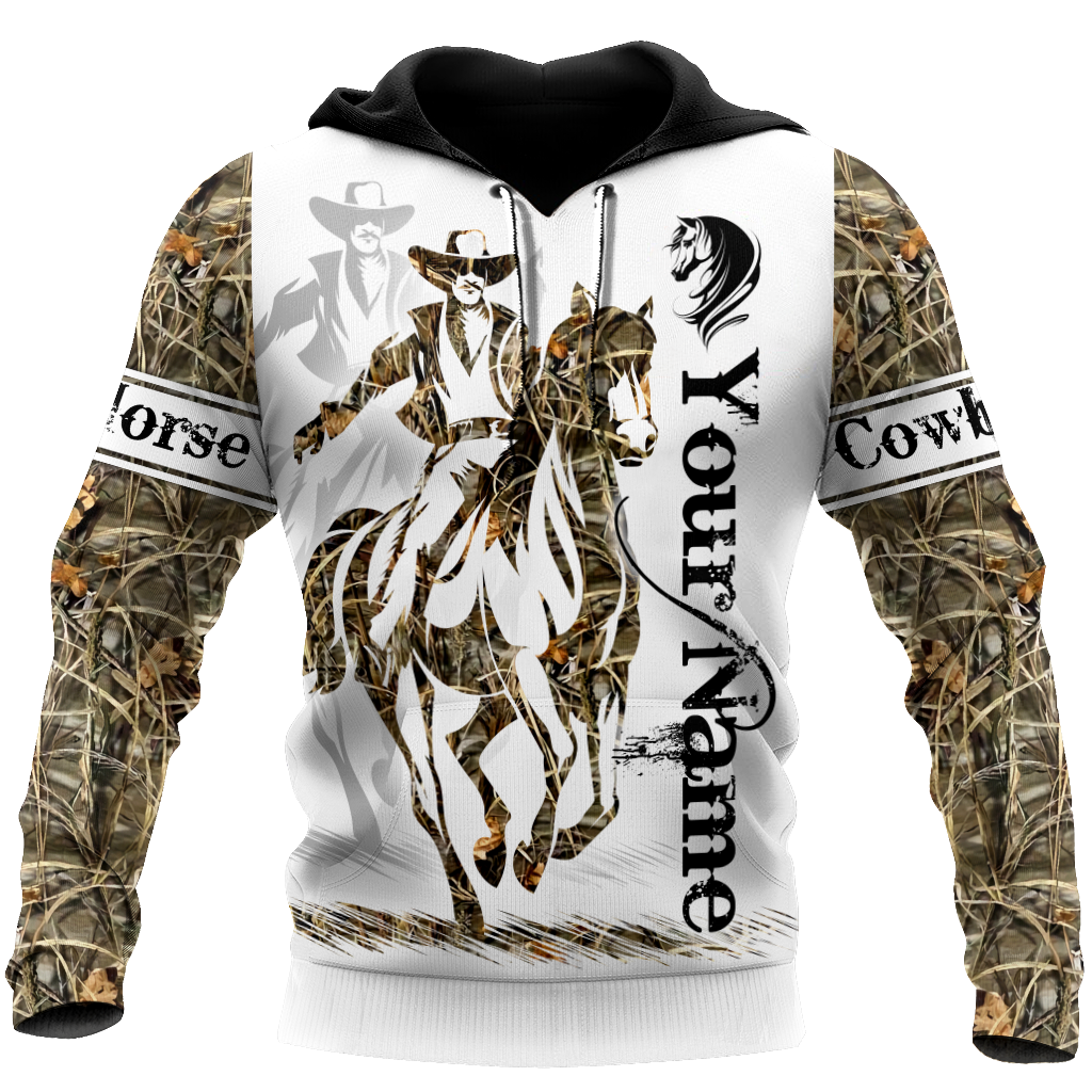 Bull Riding Gifts Personalized Name Rodeo All Over Printed Cowboy Tattoo US Unisex Size Hoodie