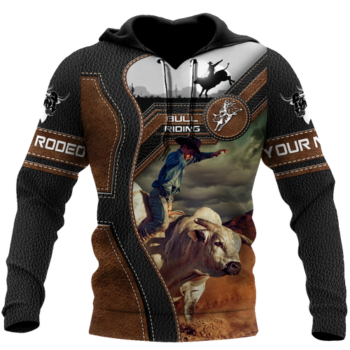 Bull Riding Gifts Personalized Name Bull Riding All Over Printed Cowboy US Unisex Size Hoodie