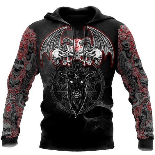 Skull Gifts Satanic Skull Symbols US Unisex Size Hoodie