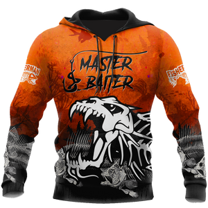 Fishing Gifts Master Baiter Fishing Orange Personalized US Unisex Size Hoodie