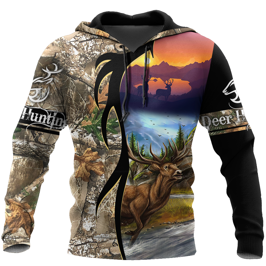 Hunting Gifts Deer Hunting Gifts Deer Hunting All Over Printed US Unisex Size Hoodie