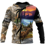 Hunting Gifts Deer Hunting Gifts Deer Hunting All Over Printed US Unisex Size Hoodie