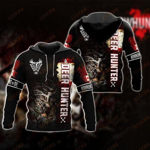 Hunting Gifts Deer Hunting Gifts Canadian Deer Hunting All Over Printed US Unisex Size Hoodie