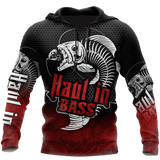 Fishing Gifts Haul in Bass Fishing Red Reaper US Unisex Size Hoodie