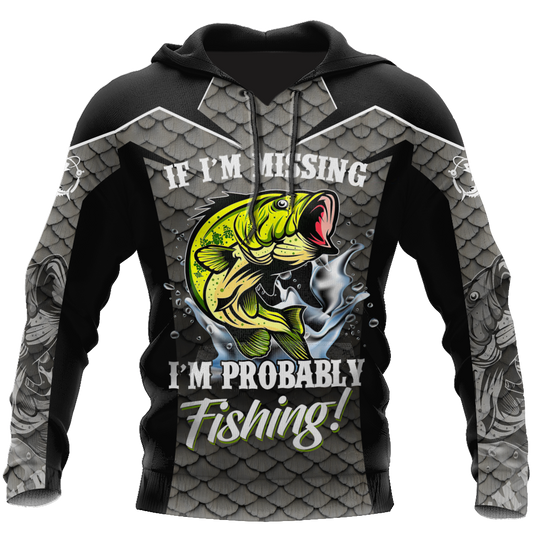 Fishing Gifts Bass Silver Sports Probably Fishing US Unisex Size Hoodie