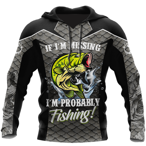 Fishing Gifts Bass Silver Sports Probably Fishing US Unisex Size Hoodie