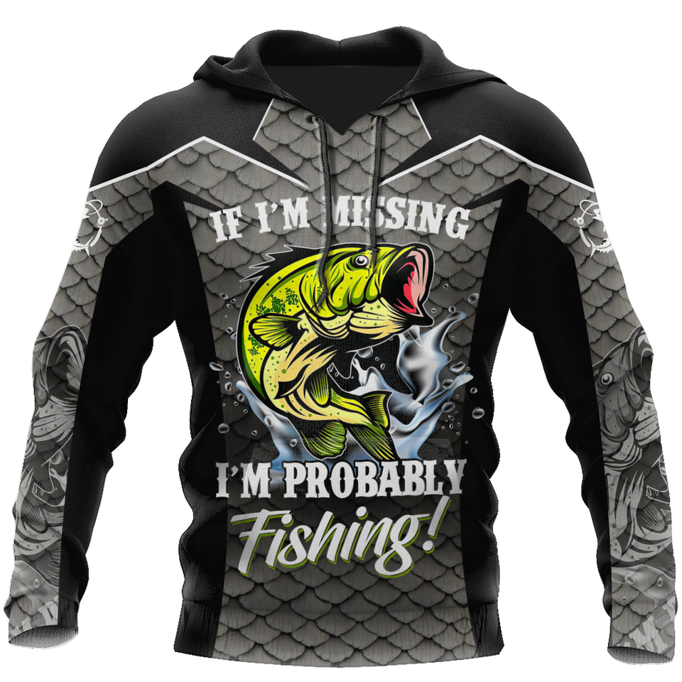 Fishing Gifts Bass Silver Sports Probably Fishing US Unisex Size Hoodie