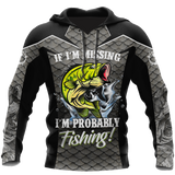 Fishing Gifts Bass Silver Sports Probably Fishing US Unisex Size Hoodie