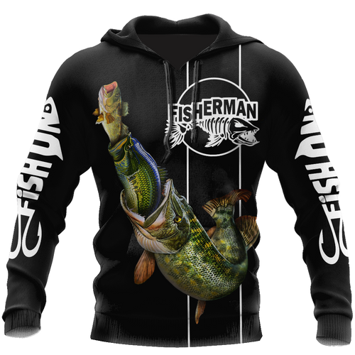 Fishing Gifts The Great Fish Eats The Small Black Fishing US Unisex Size Hoodie