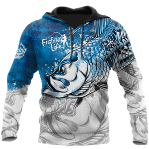 Fishing Gifts Fishing Life Draw Hungry Fish US Unisex Size Hoodie