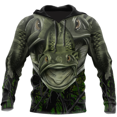 Fishing Gifts Largemouth Fishing Badass Camo Cover US Unisex Size Hoodie