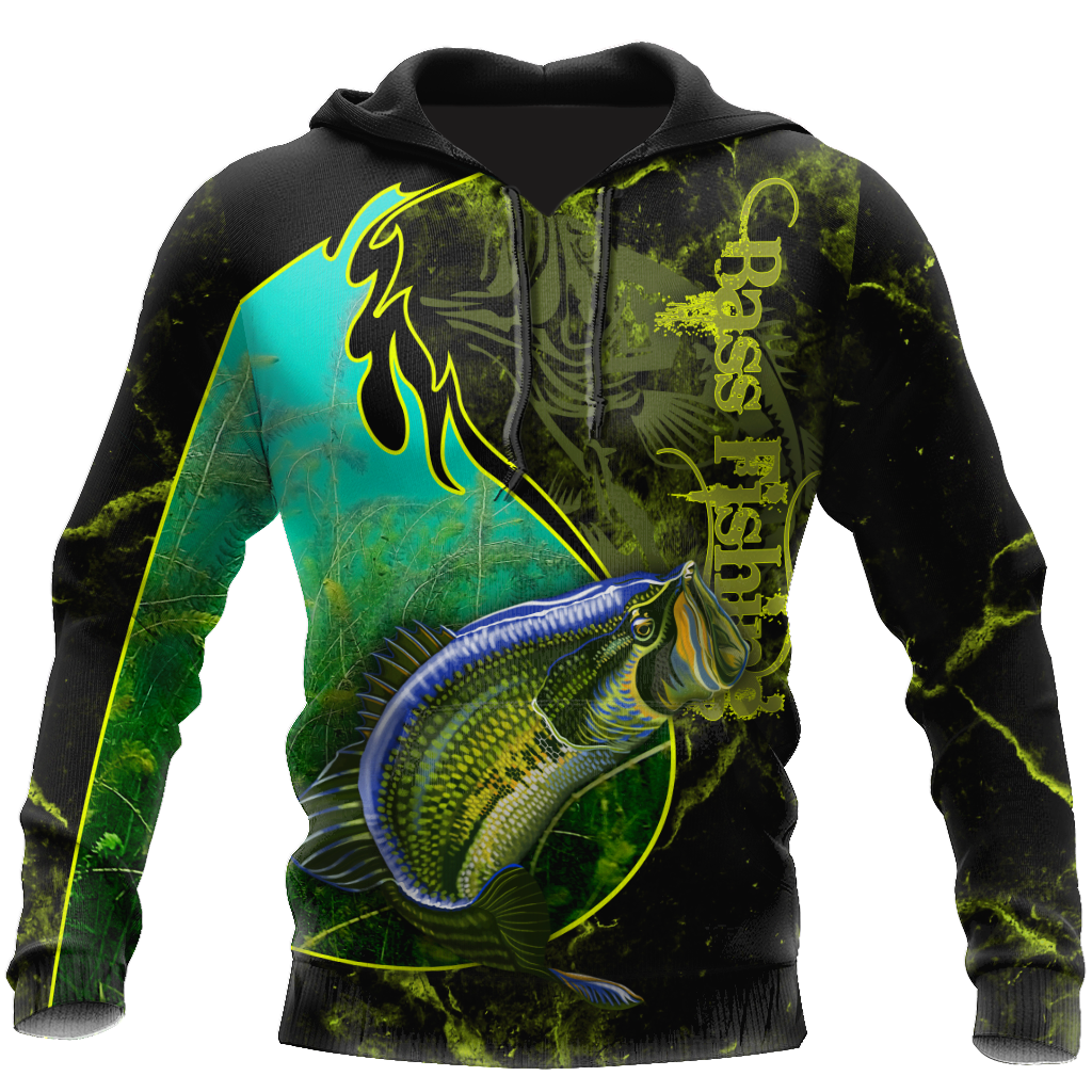Fishing Gifts Bass Fishing Underwater Yinyang Camo US Unisex Size Hoodie