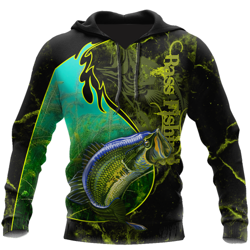 Fishing Gifts Bass Fishing Underwater Yinyang Camo US Unisex Size Hoodie