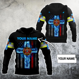 Firefighter Gifts Customize Name Jesus And Firefighter US Unisex Size Hoodie Labour Day Gifts