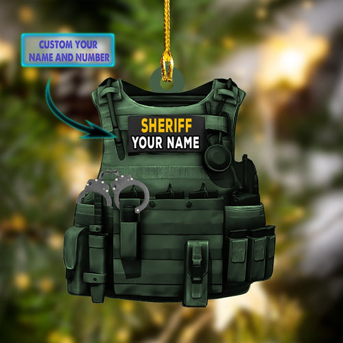 Sheriff Gift - Boom 149 - Police Gift Ornament, Christmas Gift for Policeman