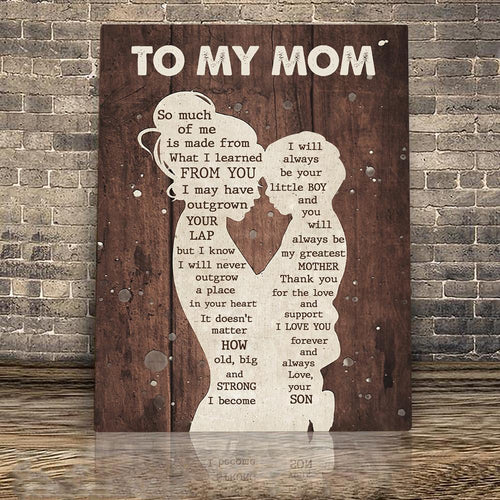 Gift For Mom From Son I Learned Canvas Wall Art, Wall Decor Visual Art