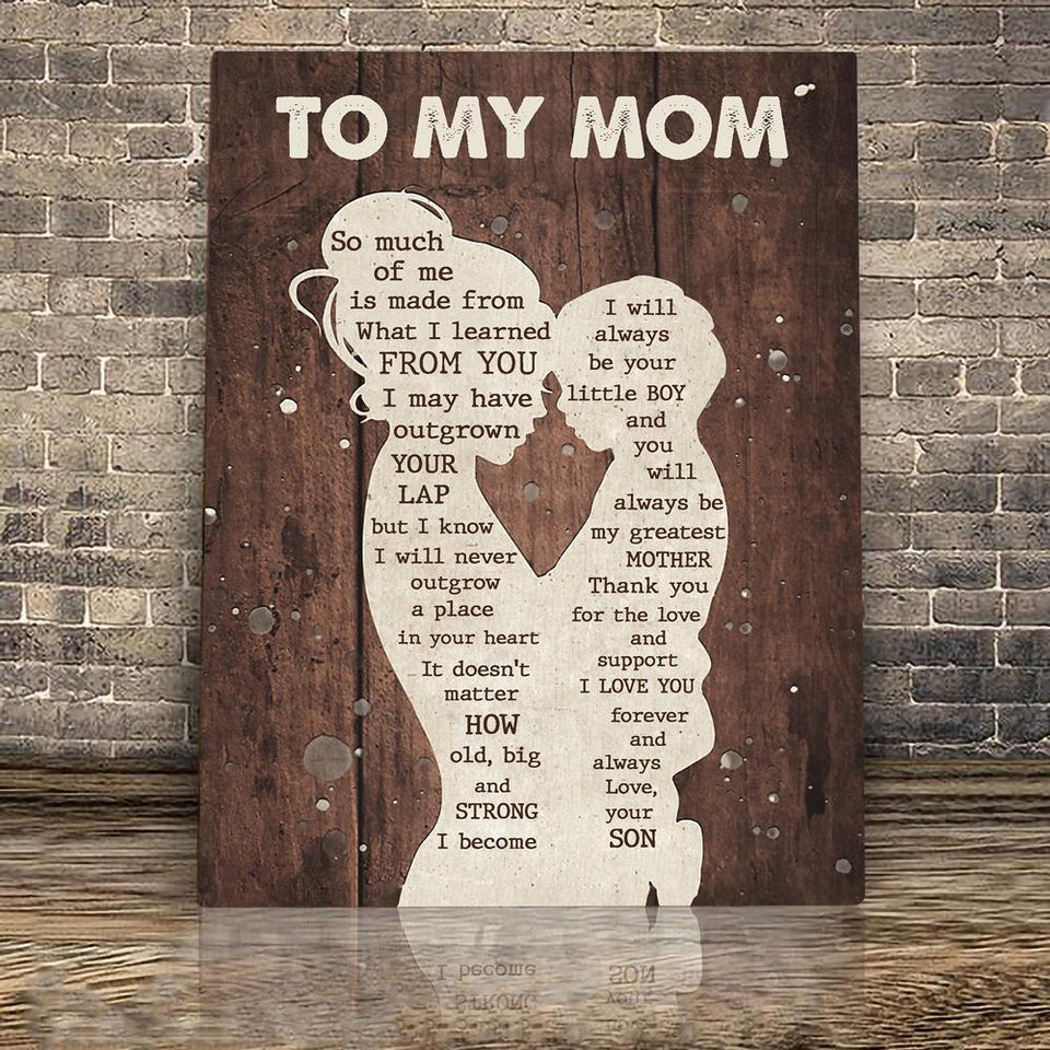 Gift For Mom From Son I Learned Canvas Wall Art, Wall Decor Visual Art