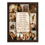 12th Anniversary Photo Collage Canvas, Custom 12 Year Anniversary Gift