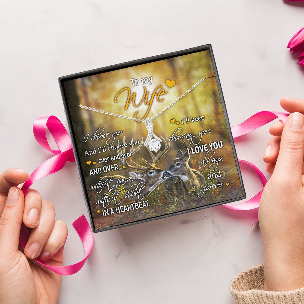Gift For Wife I Choose You Alluring Beauty Necklace Message Card