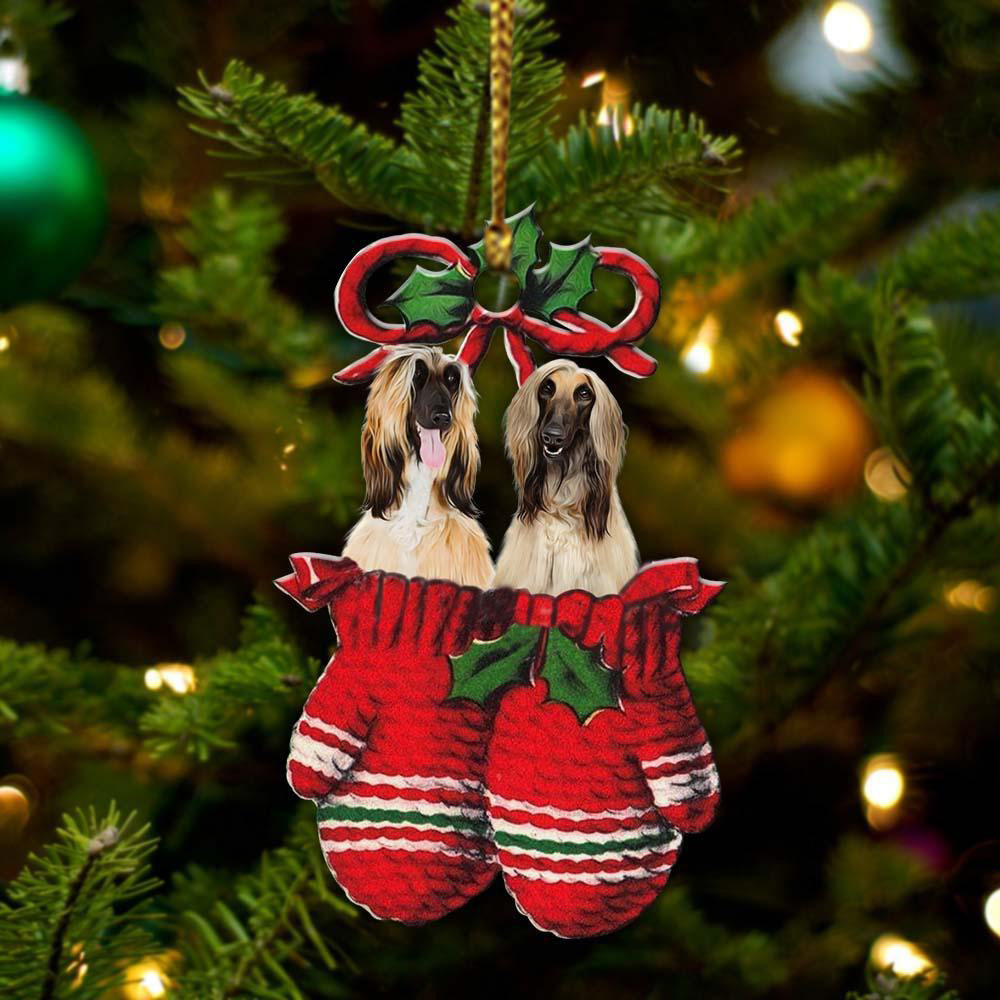Afghan Hound Inside Your Gloves Christmas Holiday-Two Sided Ornament, Christmas Ornament, Car Ornament