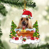Afghan Hound In The Chimney Hanging Ornament Dog Christmas Ornament