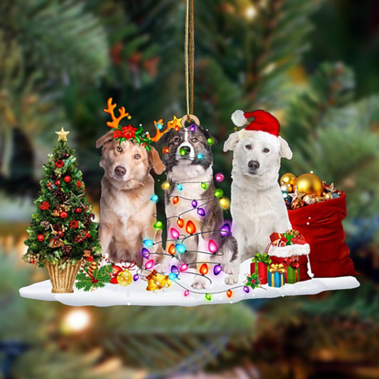 Godmerch- Ornament- Aidi-Christmas Dog Friends Hanging Ornament, Happy Christmas Ornament, Car Ornament