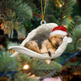 Airedale Terrier Sleeping Angel Christmas Ornament Godmerch