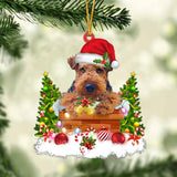 Airedale Terrier In The Chimney Hanging Ornament Dog Christmas Ornament