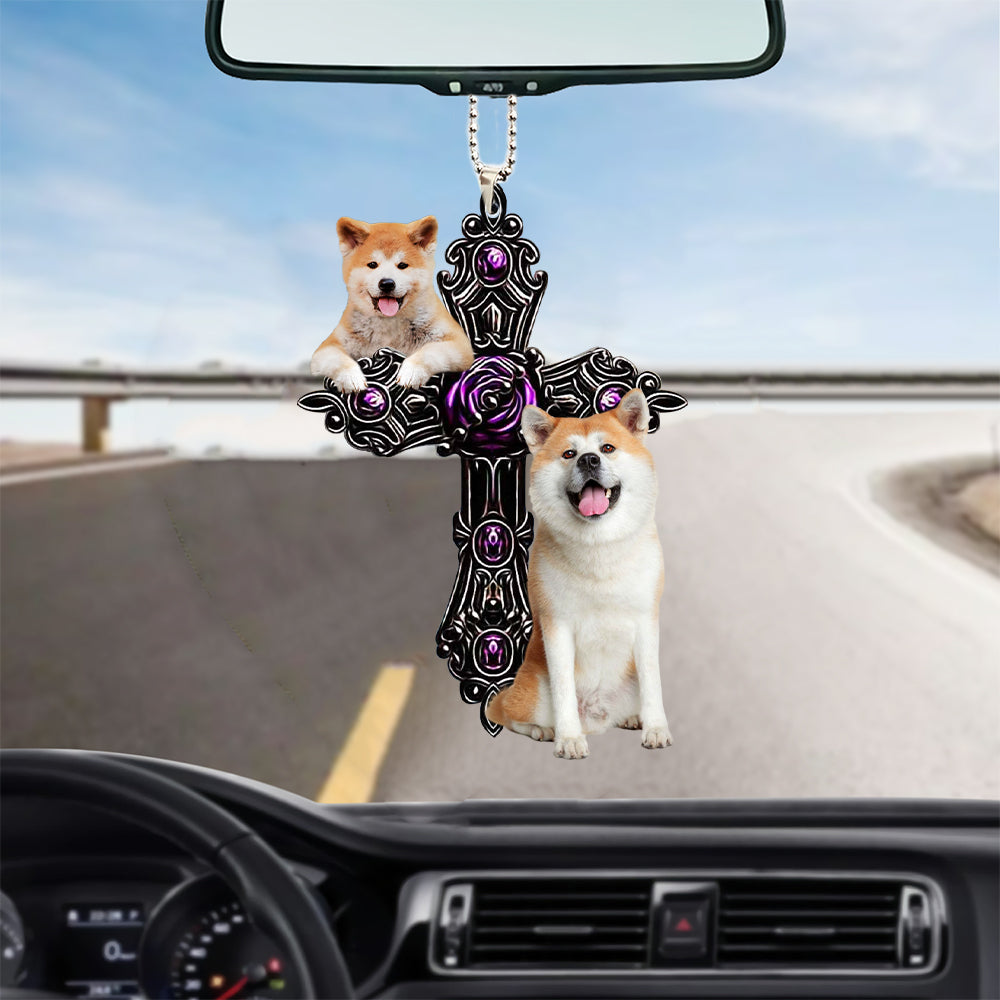 Akita Inu Pray For God Car Hanging Ornament Dog Pray For God Ornament Godmerch