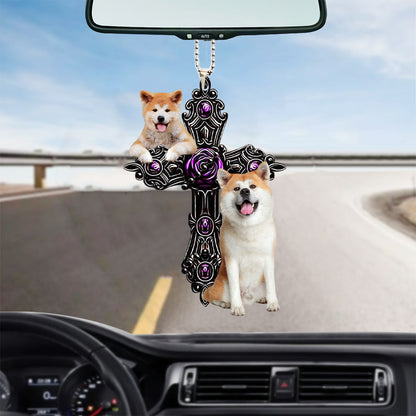 Akita Inu Pray For God Car Hanging Ornament Dog Pray For God Ornament Godmerch