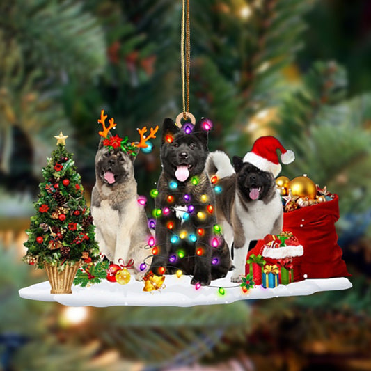 Godmerch- Ornament- Akita-Christmas Dog Friends Hanging Ornament, Happy Christmas Ornament, Car Ornament