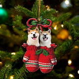 Ornament- Akita Inu Inside Your Gloves Christmas Holiday-Two Sided Ornament, Christmas Ornament, Car Ornament