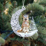 Akita Diamond Moon Merry Christmas Ornament Christmas Decoration