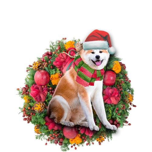 Godmerch- Ornament- Akita Christmas Ornament, Happy Christmas Ornament, Car Ornament