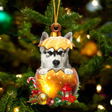 Alaskan Malamute In Golden Egg Christmas Ornament