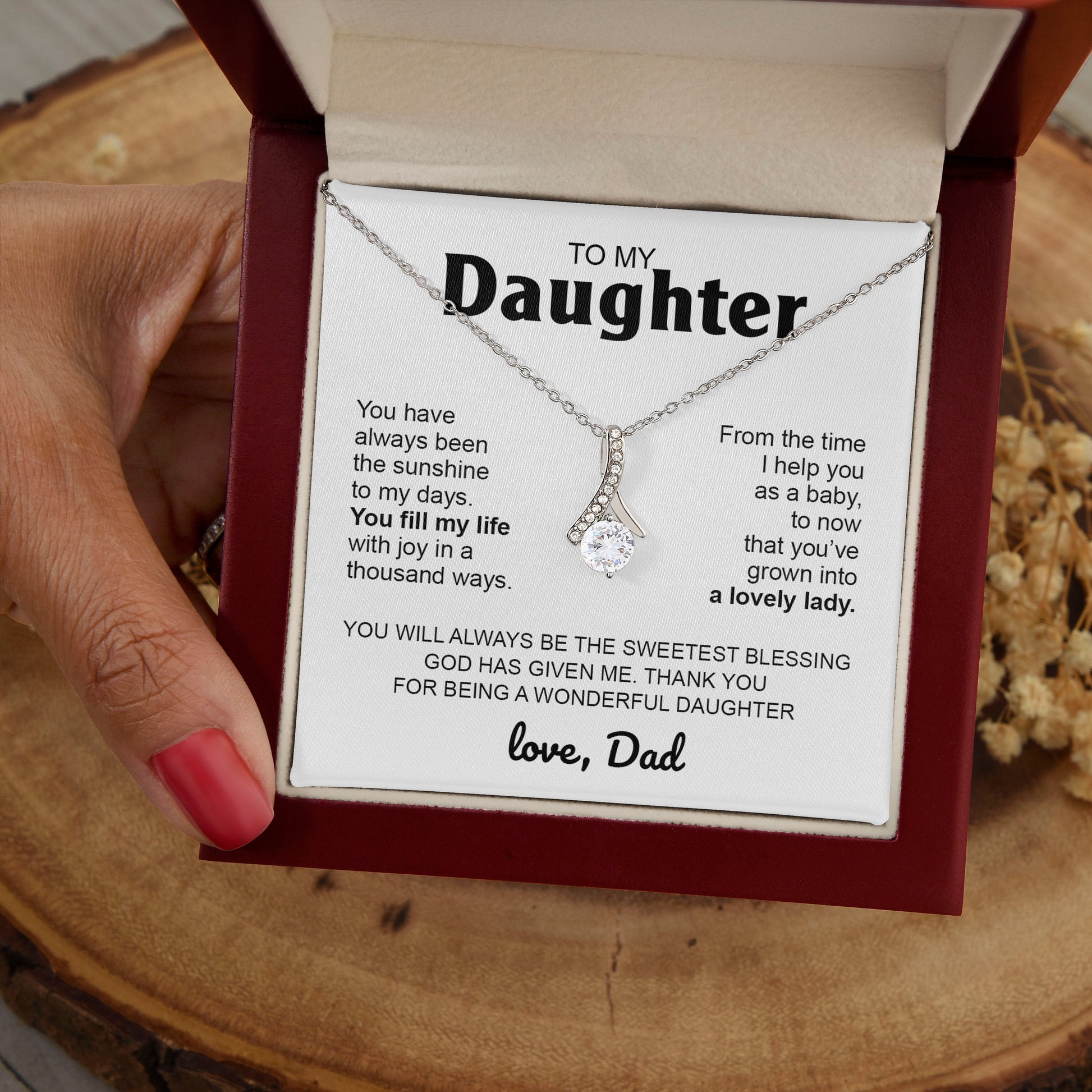 To My Daughter Gift From Dad | You Fill My Life | Alluring Beauty necklace