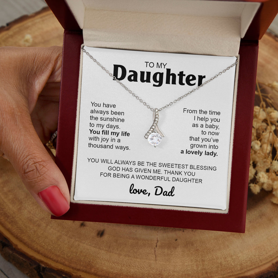 To My Daughter Gift From Dad | You Fill My Life | Alluring Beauty necklace