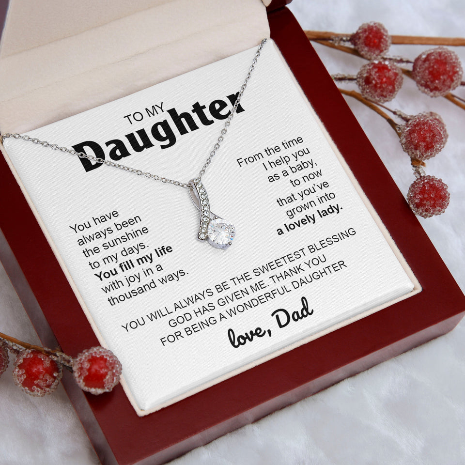 To My Daughter Gift From Dad | You Fill My Life | Alluring Beauty necklace